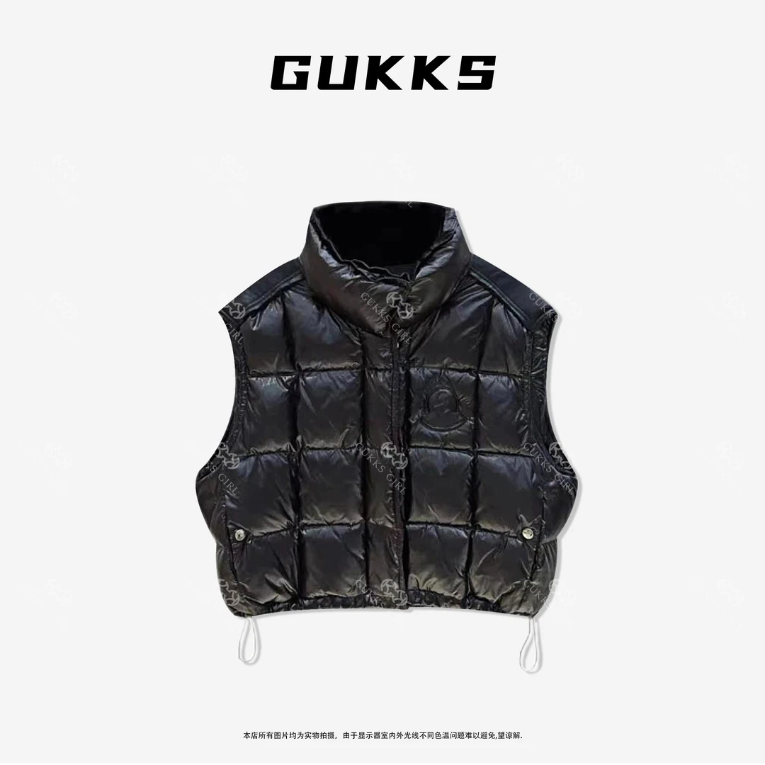 明明GUKKS/2024秋冬立领轻奢百搭羽绒马甲外套白鸭绒