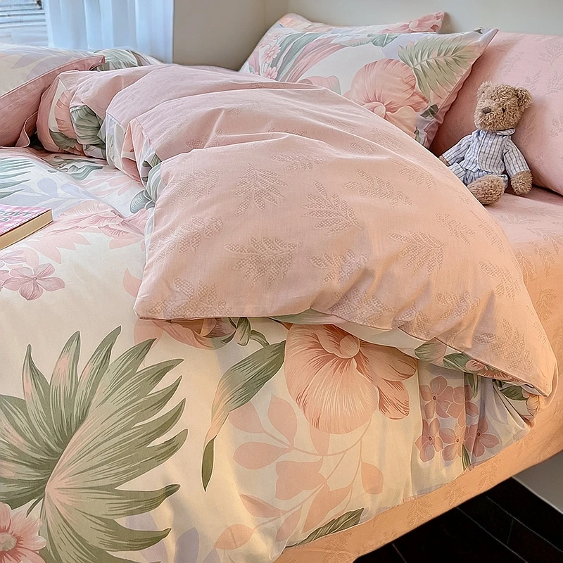 富安娜床品纯棉被套单件全棉200x230双人被单单人小清新床上用品