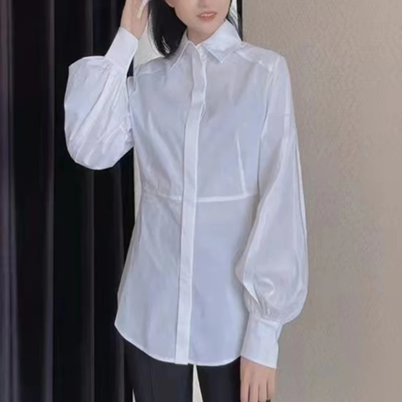 GIRDEAR/哥弟哥弟专柜正品白色百搭长袖衬衣1300726-1018361-001