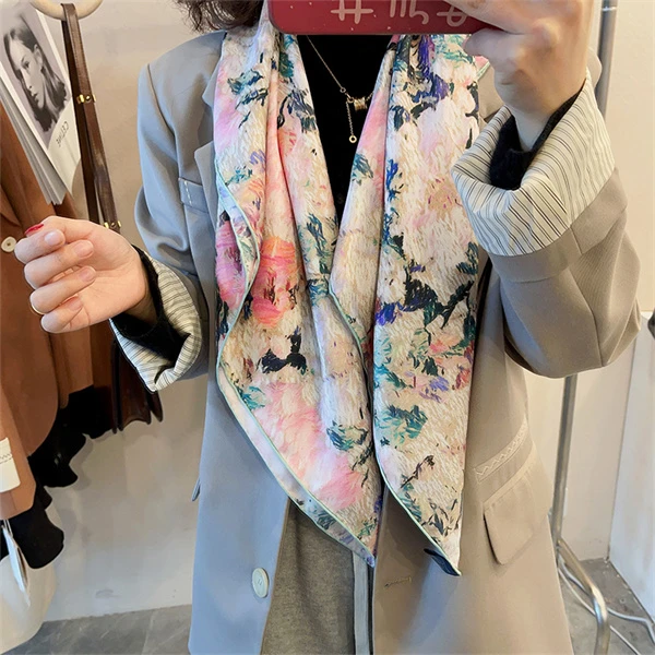 Qiantang Story/钱塘故事迷人情歌 14姆米 斜纹方巾 90*90