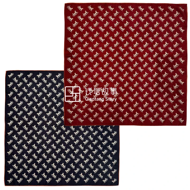 Qiantang Story/钱塘故事90丝毛-红黑马车，87*87cm