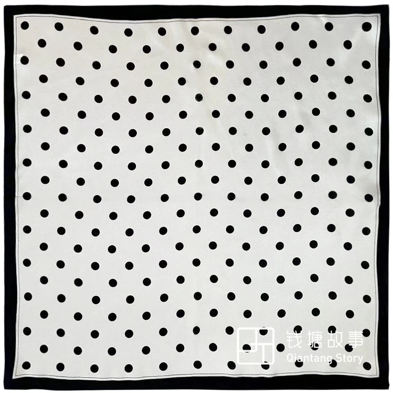 Qiantang Story/钱塘故事53小方巾-简约波点，53*53cm