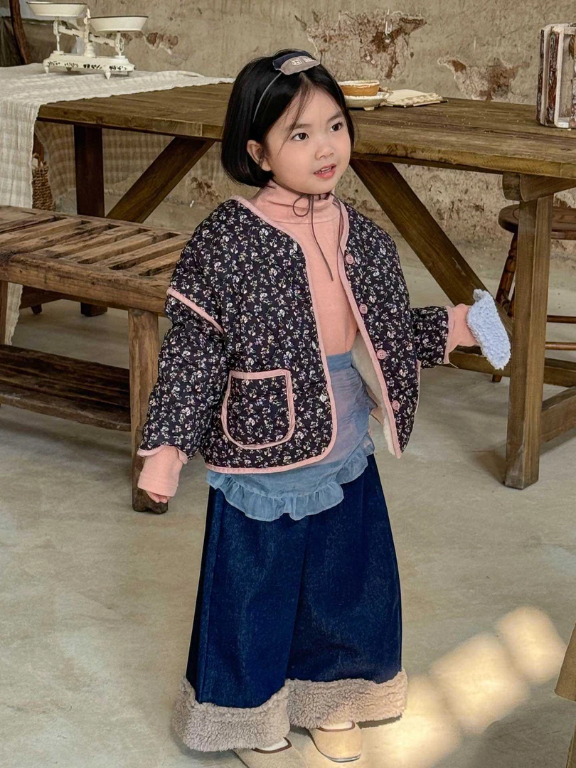 女童时尚小碎花棉衣