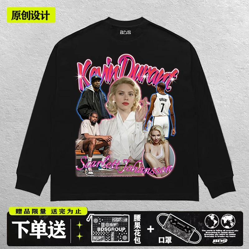 <直喷透气-杜兰特斯嘉丽>美式篮球短袖t恤男女重磅潮流宽松上衣