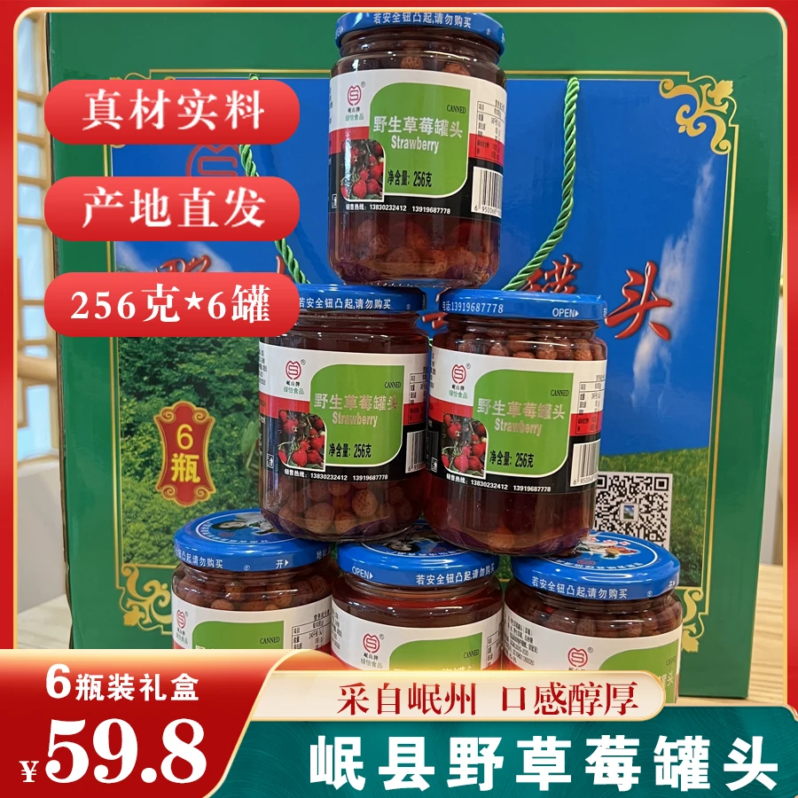 甘肃岷县特产2025年新山珍野草莓罐头6瓶装方便方便食用饱满鲜嫩