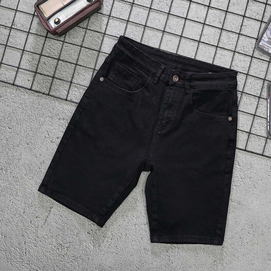 黑色短裤男士夏季新款韩版潮流修身小直筒弹力美式百搭男士短裤