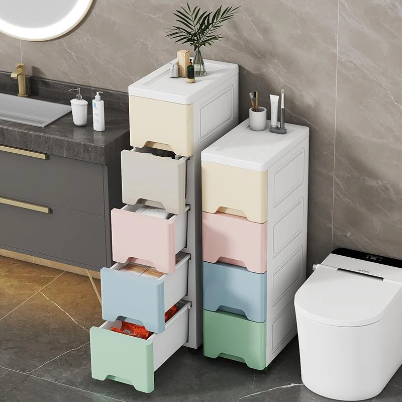 网红轻奢卫生间夹缝收纳柜储物柜多层免安装置物柜洗手间置物架