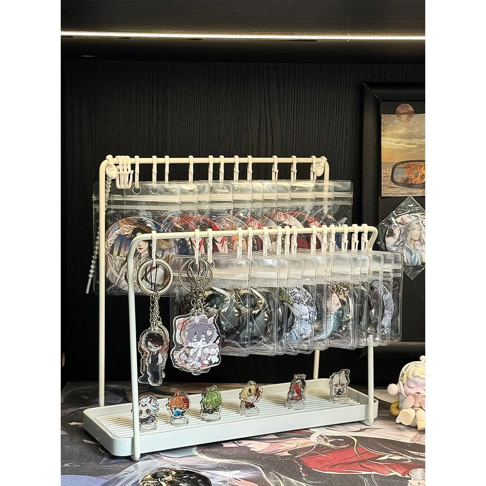 流麻吧唧展示架多层吃谷人痛柜收纳好物钥匙扣立牌挂件置物架盒
