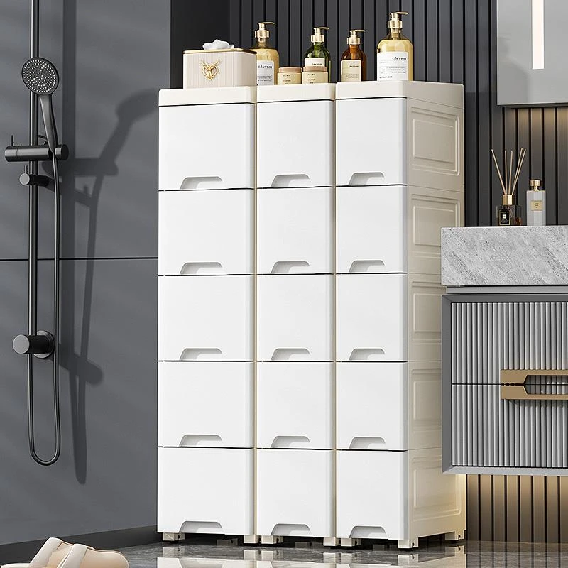 14/18/25cm卫生间夹缝收纳柜抽屉式塑料多层家用窄缝储物柜置物柜