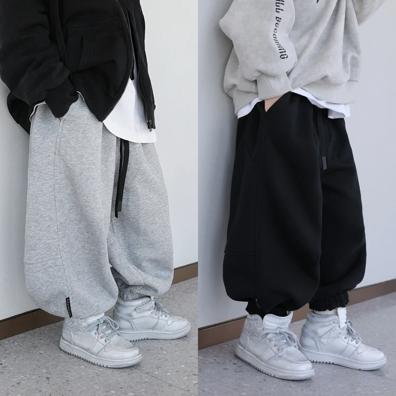 儿童裤子春秋款男童2024新款直筒束脚裤中大童卫裤潮男孩宽松长裤