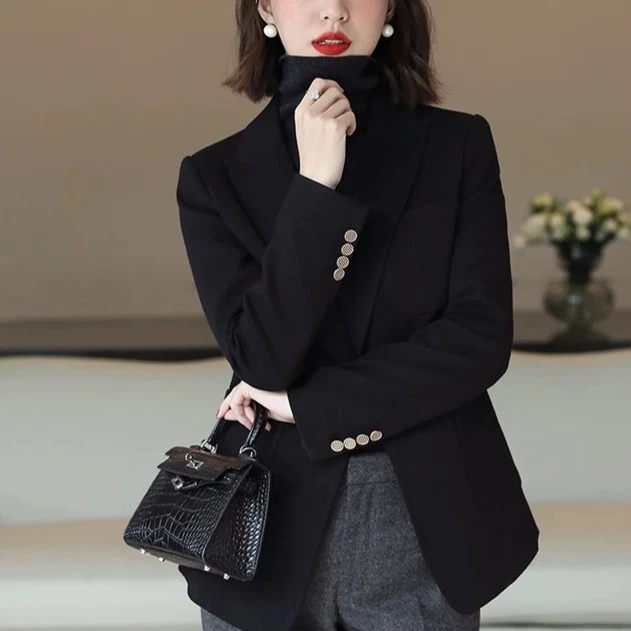 ~小西服显瘦百搭西装新款韩版修身外套春秋黑色小西装女式