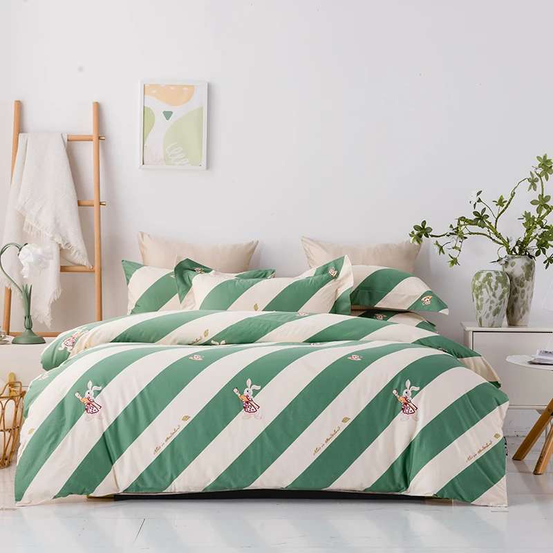 多喜爱60支长绒棉四件套贡缎被套全棉床单新疆棉床套轻奢床品sc