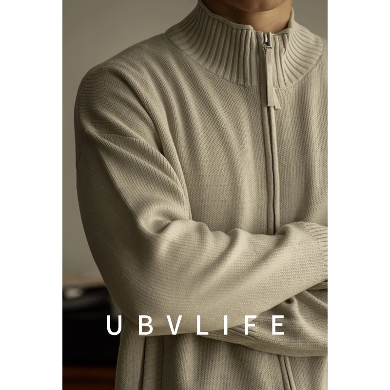 【先锋系列】美式立领针织拉链外套2025秋冬夹克毛衣休闲开衫厚男