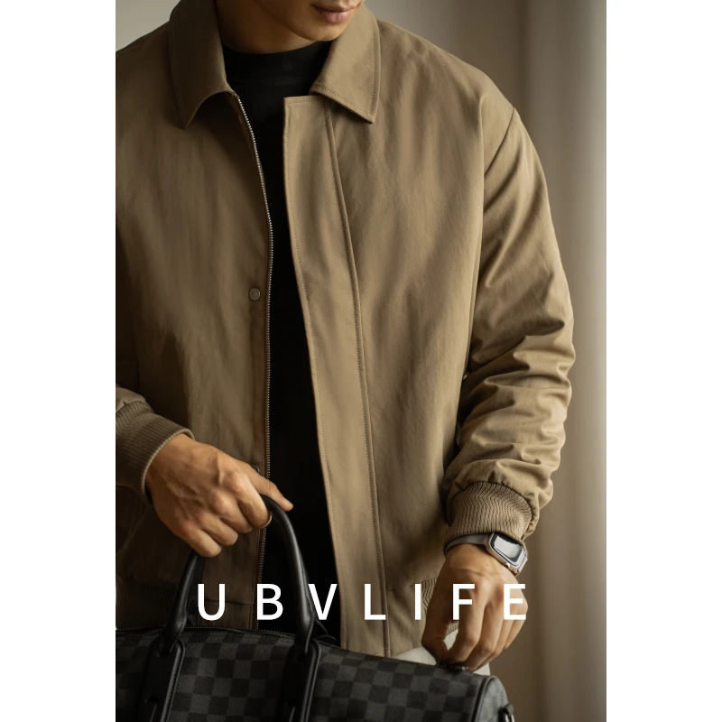 美式硬汉翻领羽绒工装外套男2025冬新款潮流休闲宽松短款夹克开衫