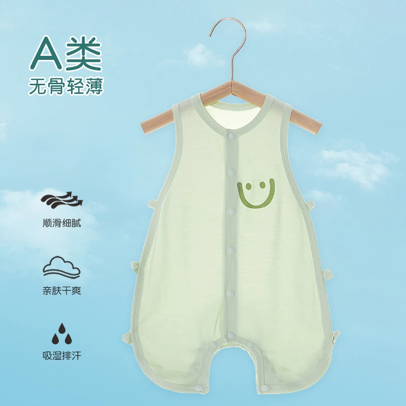 婴儿衣服夏季薄款冰丝琵琶包屁衣新生幼儿宝宝连体衣哈衣爬服夏装