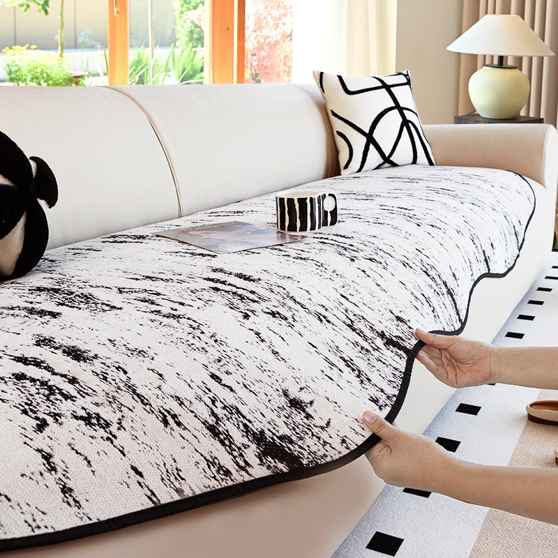 【铅笔格】异形沙发垫雪尼尔2025新款直排轻奢风松弛感防滑防尘盖布