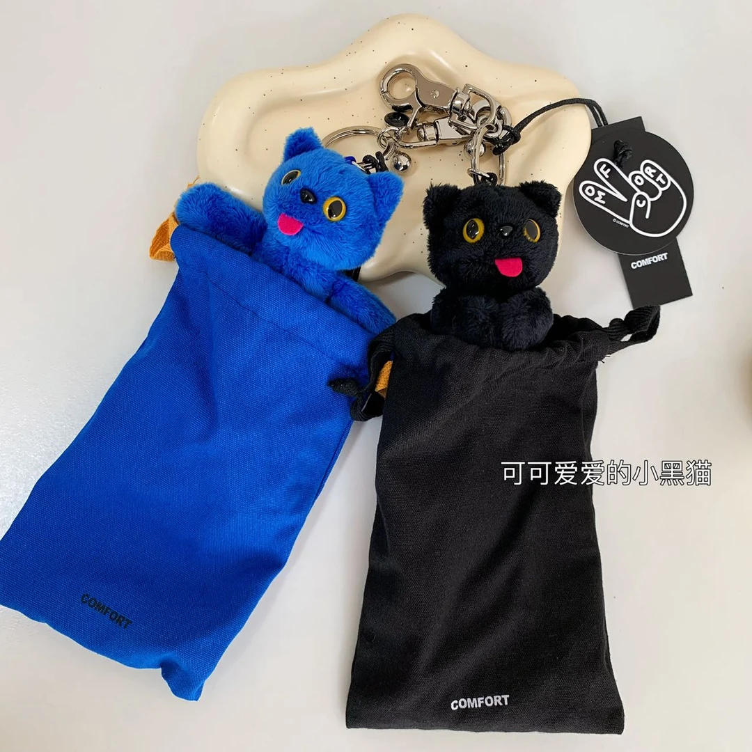 权志龙同款可爱黑猫毛绒玩偶