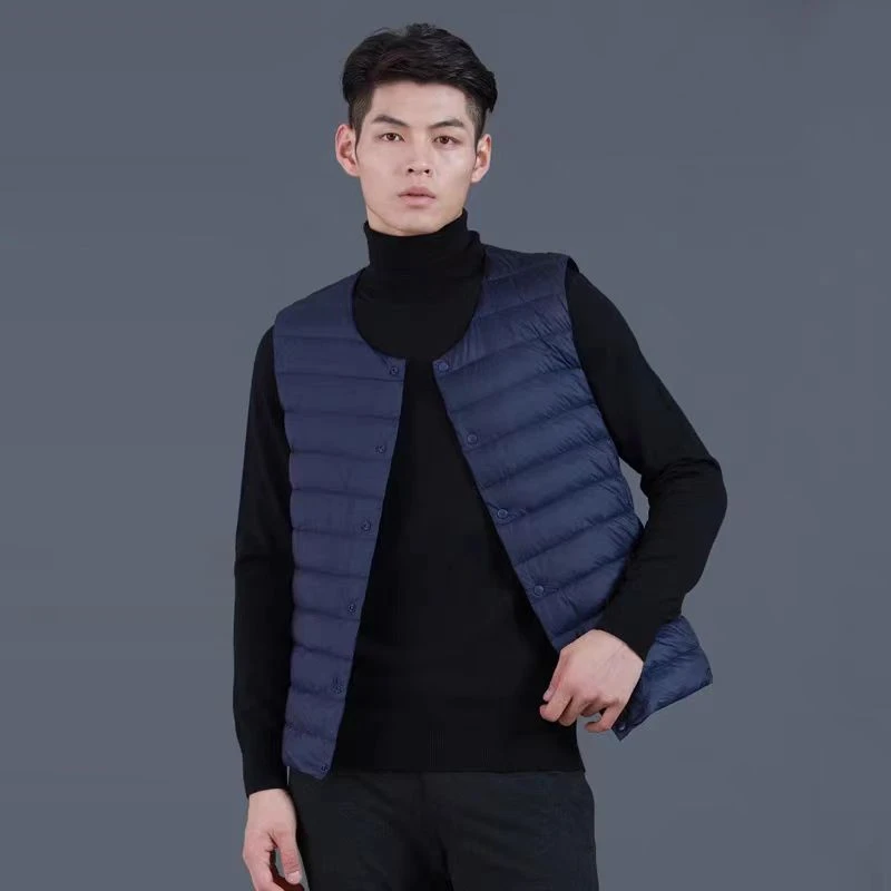波司澄2023新款圆领羽绒棉马甲男内胆轻薄贴身保暖马夹大码坎肩背