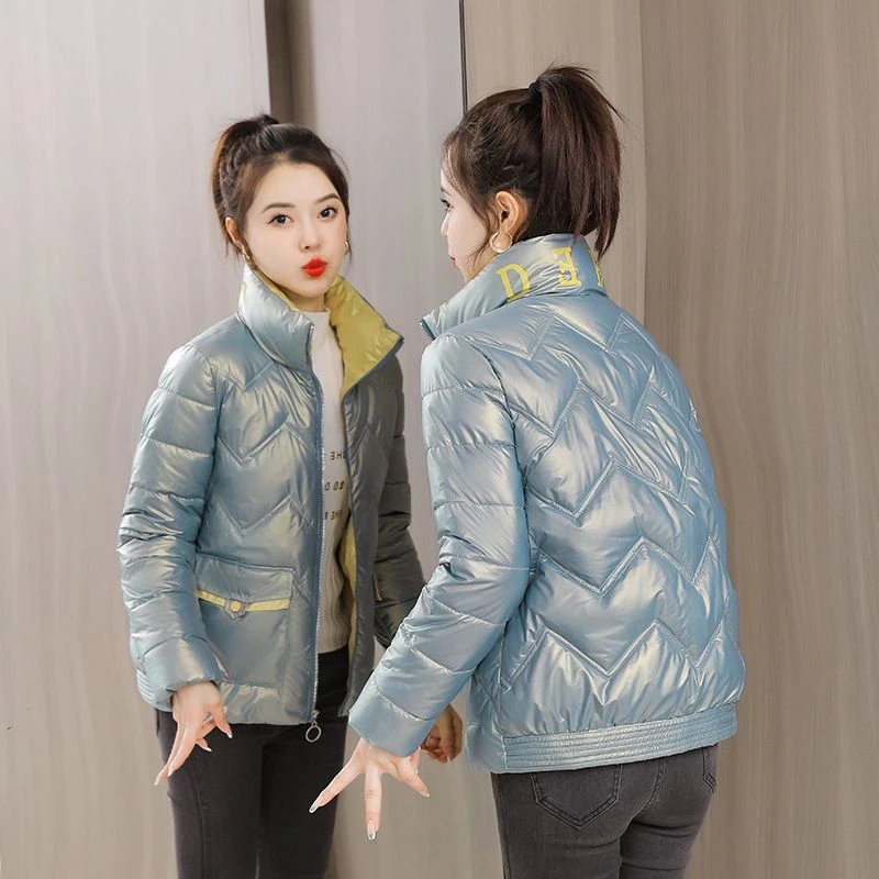 波司澄羽绒棉服女2023新款亮面免洗冬季短款棉衣女外套反季显瘦小