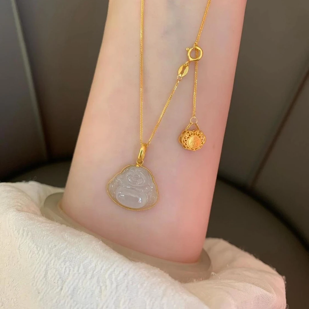 铜合金项链 X2390佛公吊坠项链 复古个性古法设计锁骨链百搭