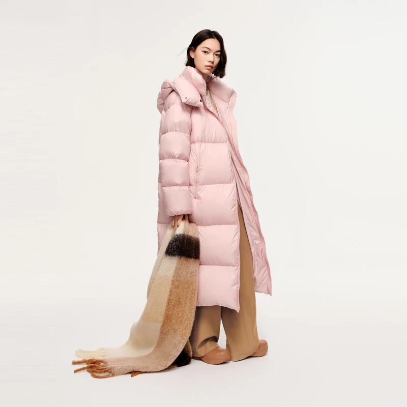 【棉花糖系列】伊芙丽羽绒服秋装连帽防寒鸭绒长款羽绒服女
