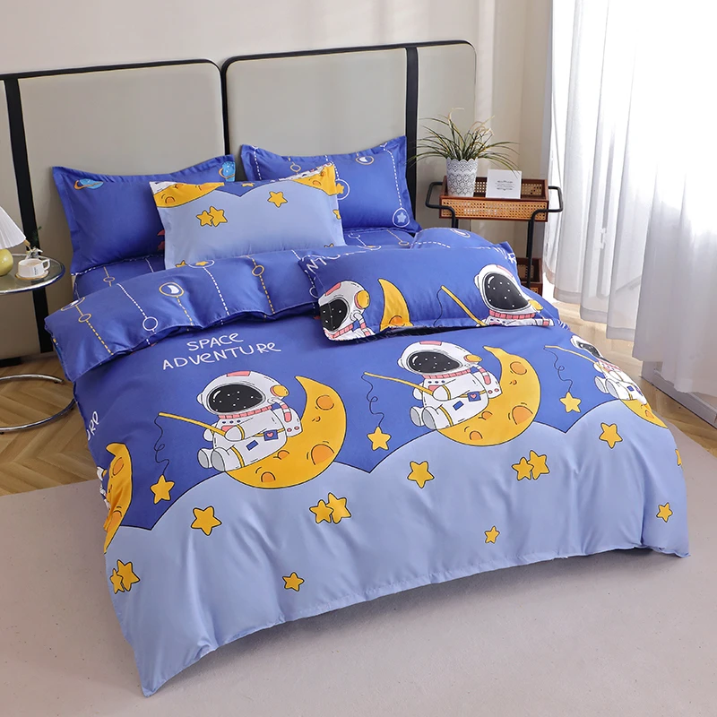 四件套卡通磨毛被套床单秋冬床上用品开学季儿童学宿舍单人三件套