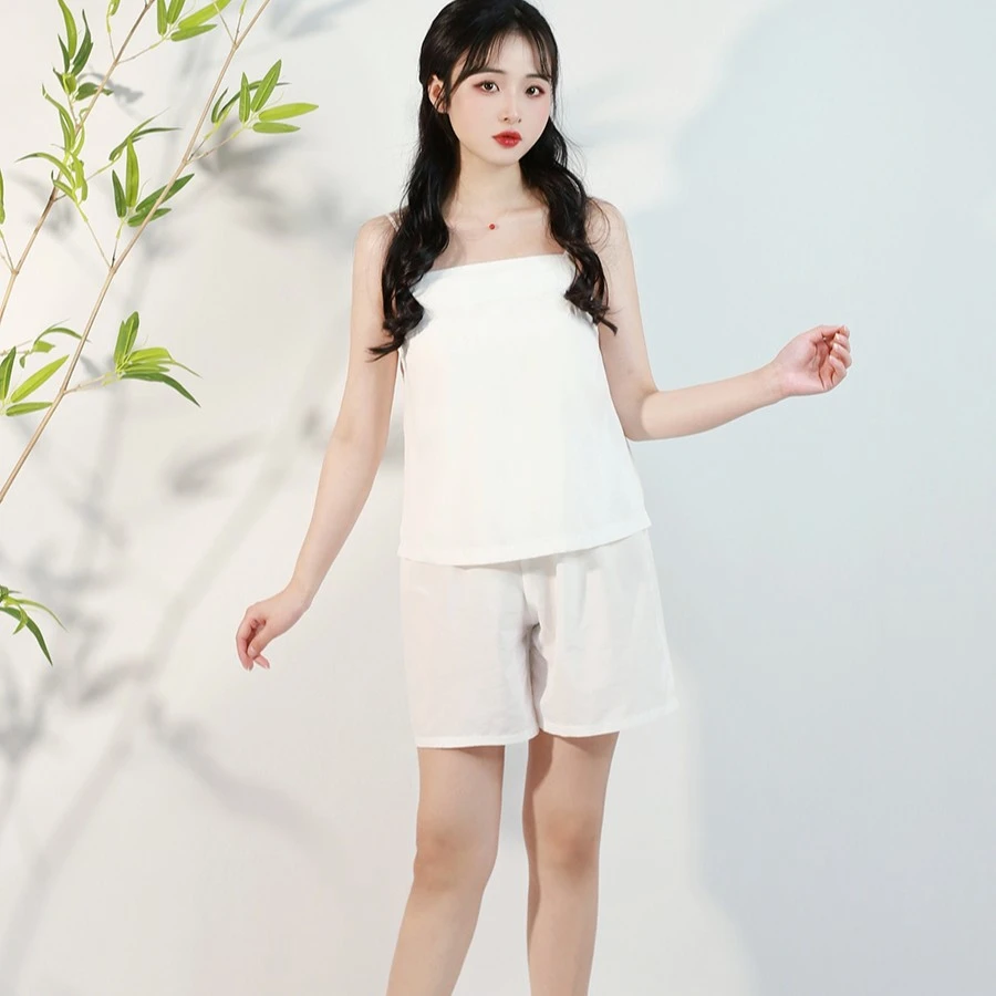 汉黛记白色夏季薄款衬裙