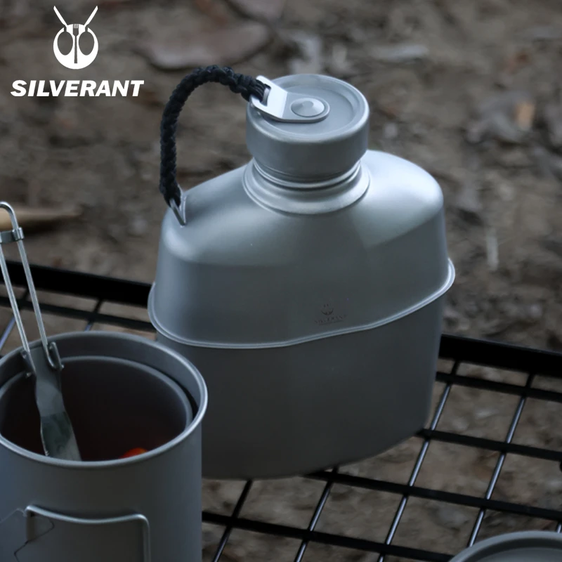 SILVERANT/银蚁纯钛水壶饭盒多功能容量露营户外钛碗烧水煮饭收纳