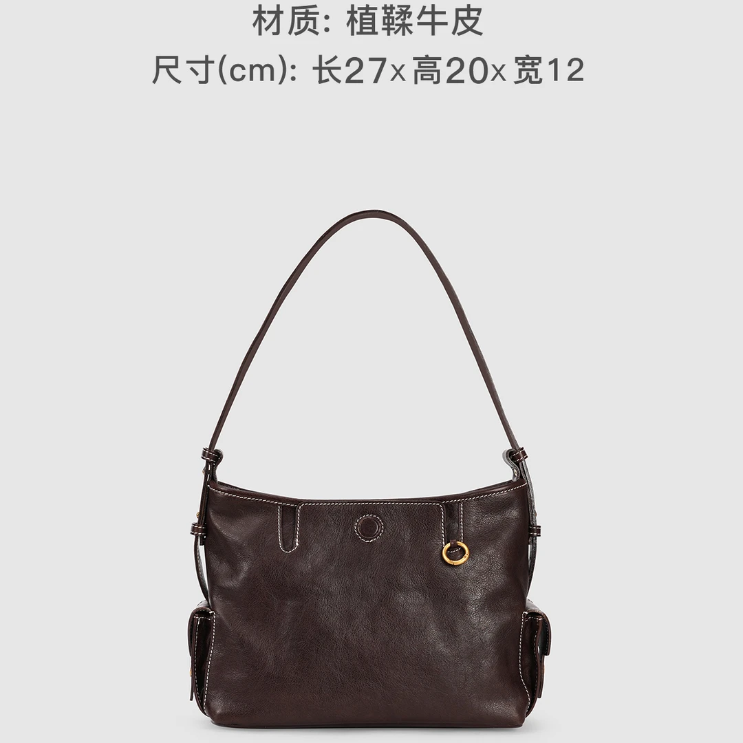 时尚单肩8H347棕色轻奢手提包斜挎女包