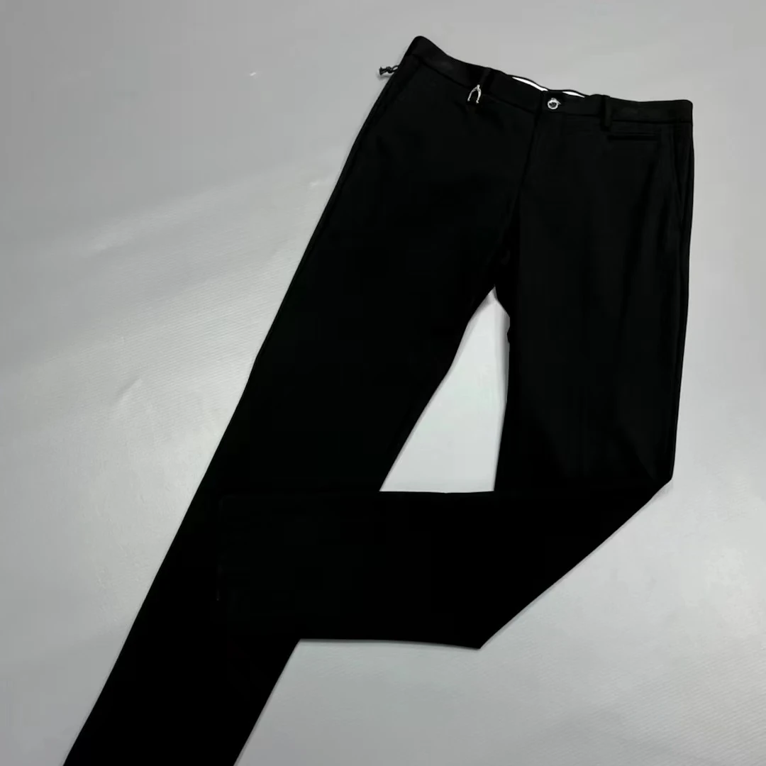 UK700男士轻奢商务休闲裤时尚百搭春秋简约修身黑色