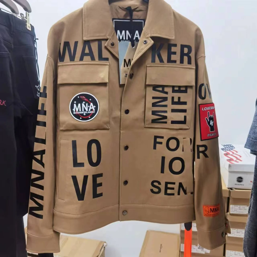 M家JK543春秋19330522卡其色上衣休闲男装外套潮流帅气翻领夹克