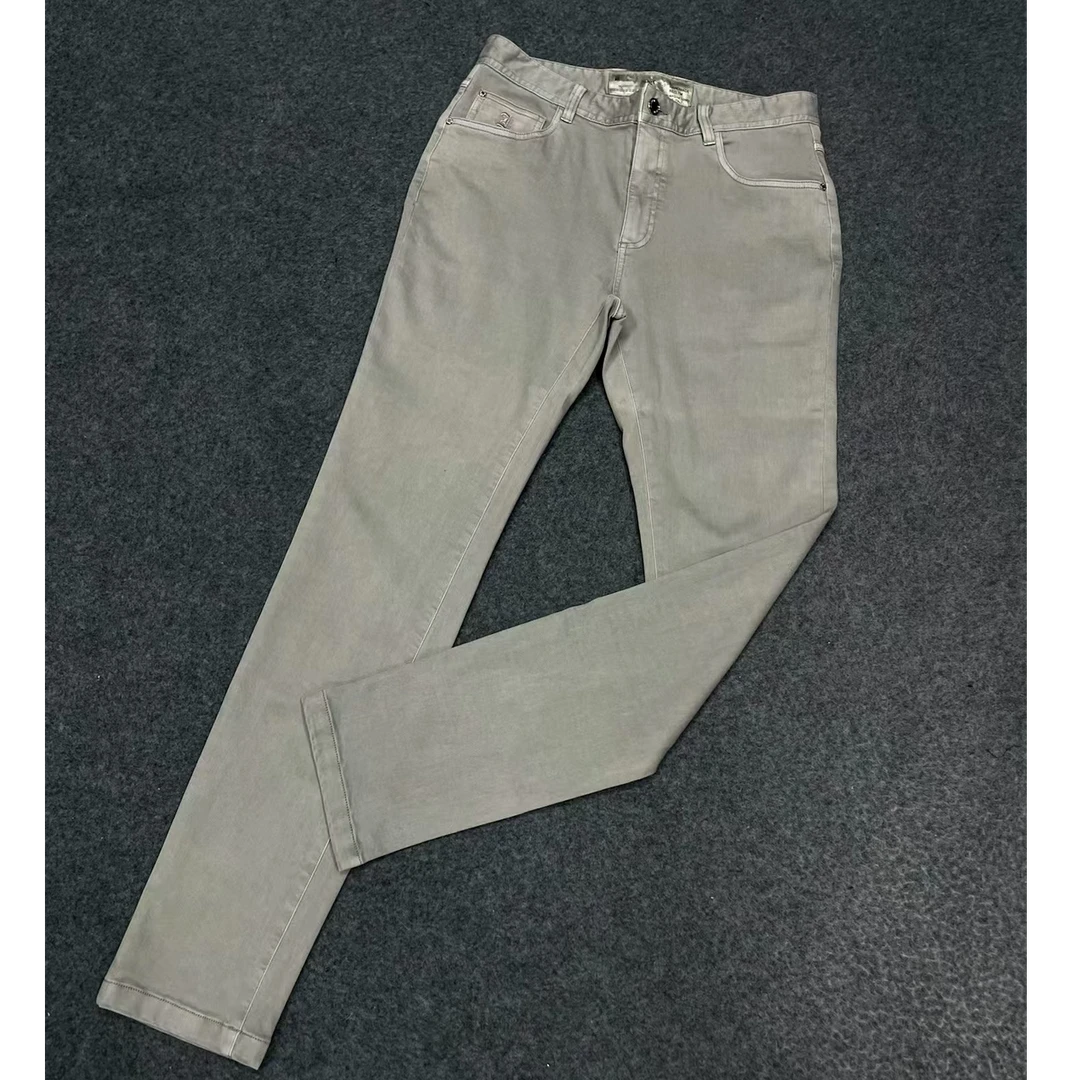 ku541雷男士浅灰色秋季新款牛仔裤手工系列