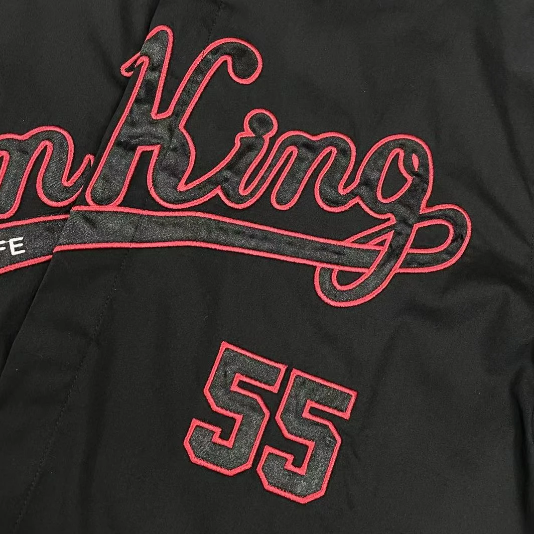 PCC002男士黑色字母刺绣长袖衬衫时尚潮流休闲男款