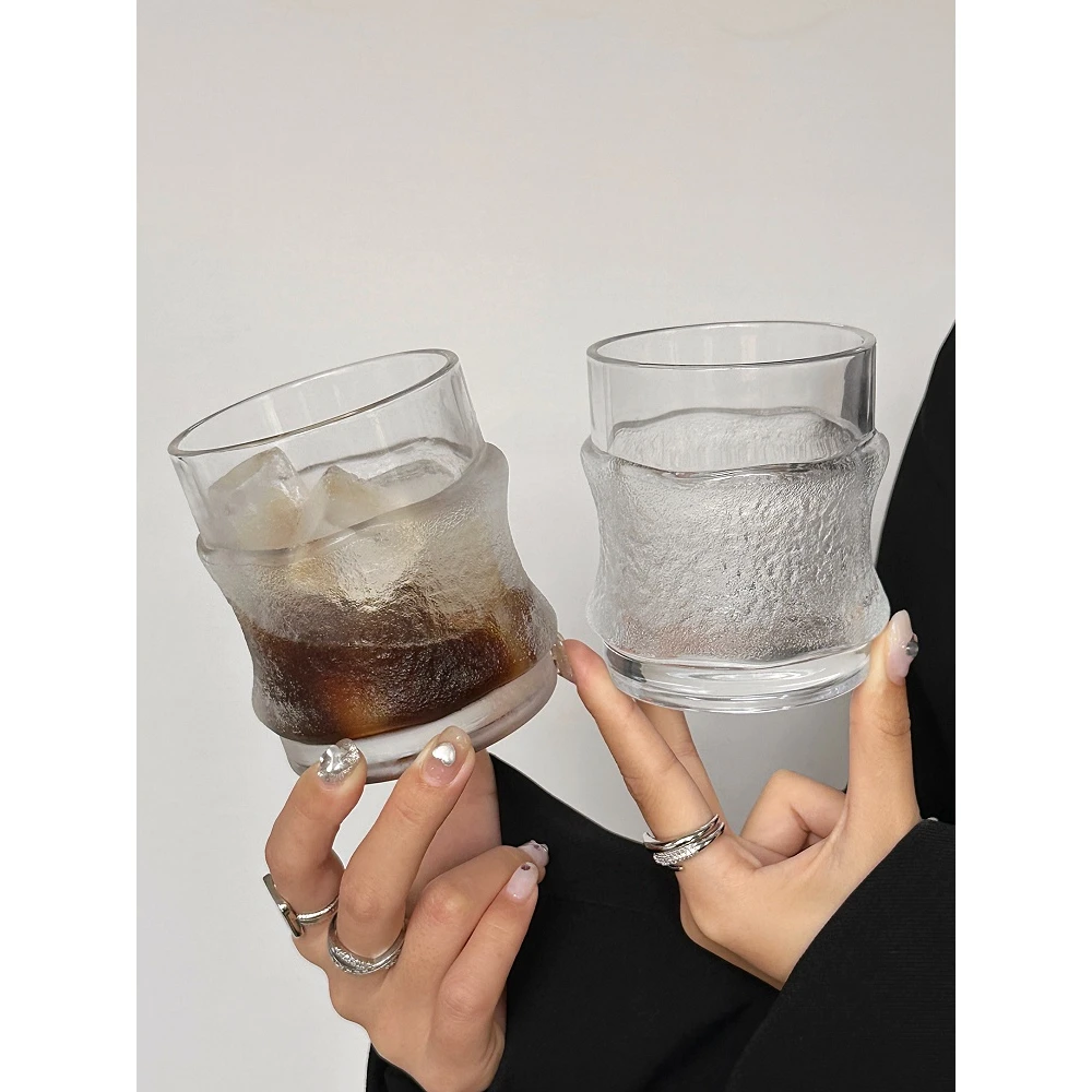 款挂冰杯手感杯高级感威士忌杯日式玻璃杯贴手酒杯啤酒杯