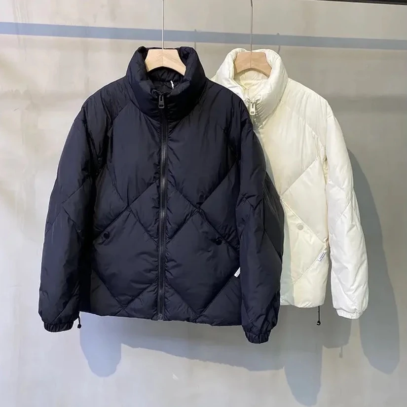 立领羽绒服男冬季新款加厚保暖白鸭绒面包服宽松休闲潮流时尚外套