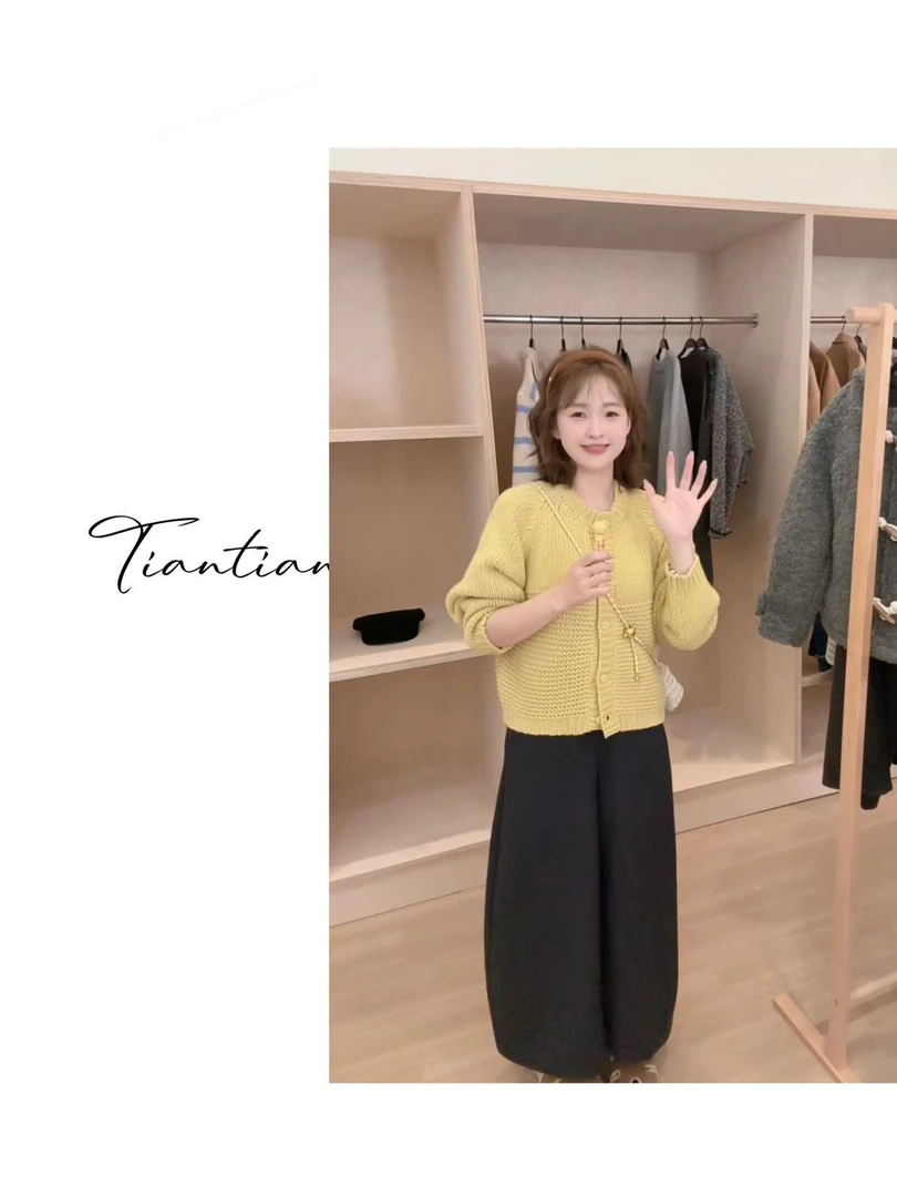 【甜甜】宽松复古韩版毛衣6053