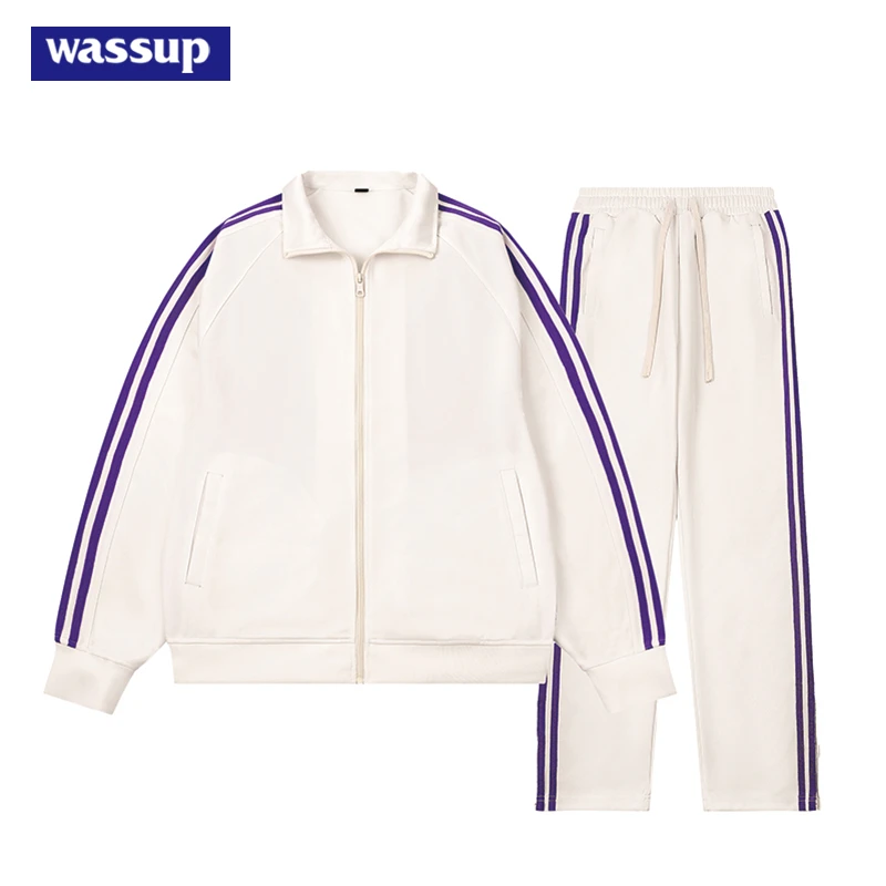 WASSUP FOCUS春秋休闲运动套装女2024春男女同款休闲卫衣两件套潮