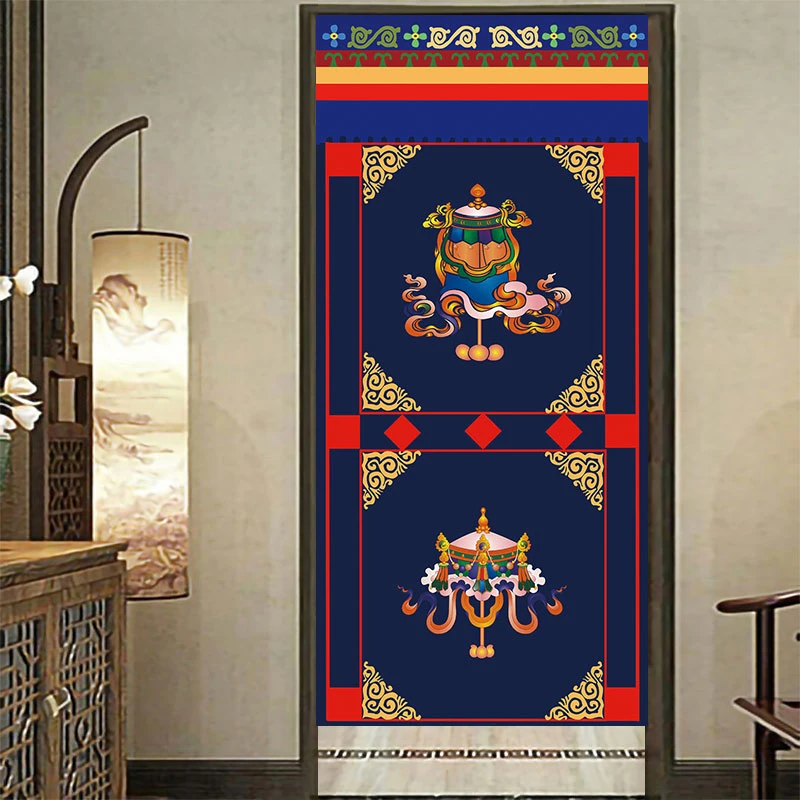民族藏式门帘窗帘厨房隔断帘风水帘玄关卫生间短帘来图厨房门帘