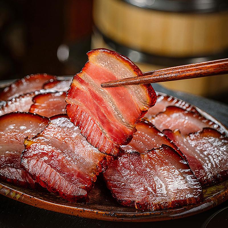 贵州农家放养土猪五花腊肉自然烟熏腊香五花腊肉放养猪老腊肉500g-1