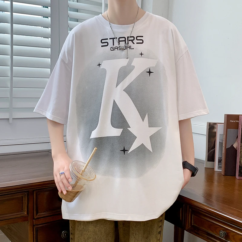 夏季短袖男美式潮牌200克重磅T恤潮流二本针精梳棉港风情侣装半袖