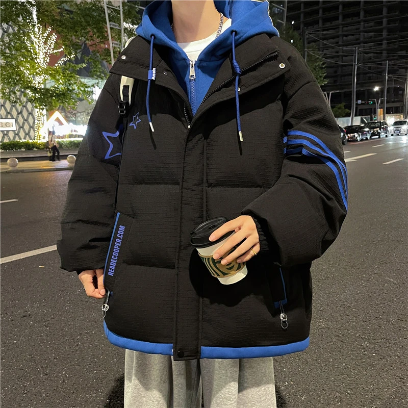 假两件棉服男袄冬款潮牌棉衣加厚夹棉外套男冬季青少年港风棉袄子