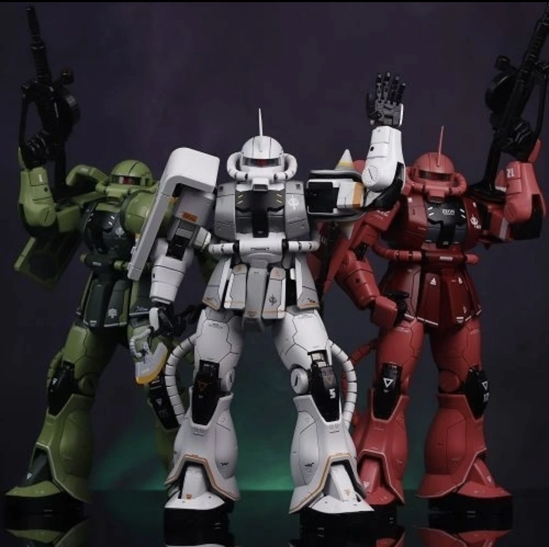 【合金成品】绿色、红色、白色扎古1:72合金成品 眼睛可动 模型玩具