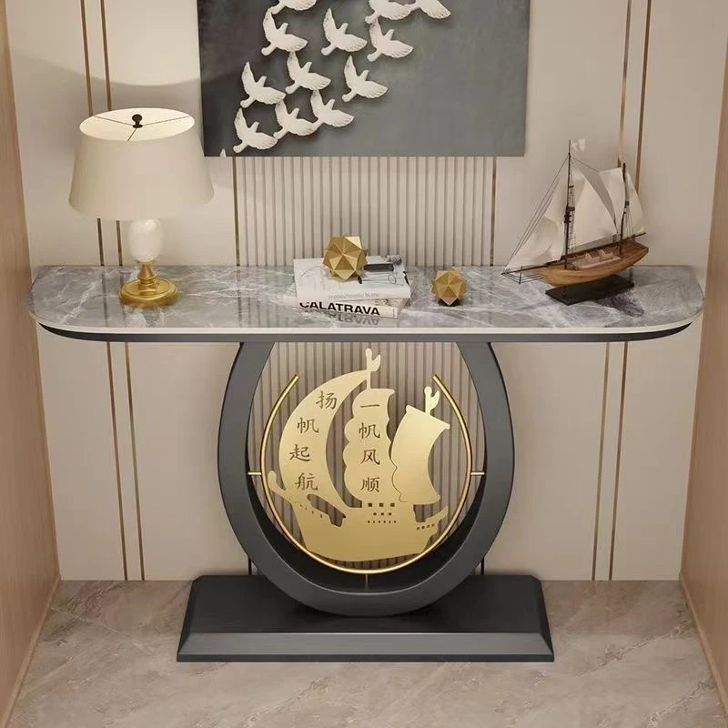 现代简约玄关桌靠墙入户门正对玄关置物架走廊端景台供桌条案客厅