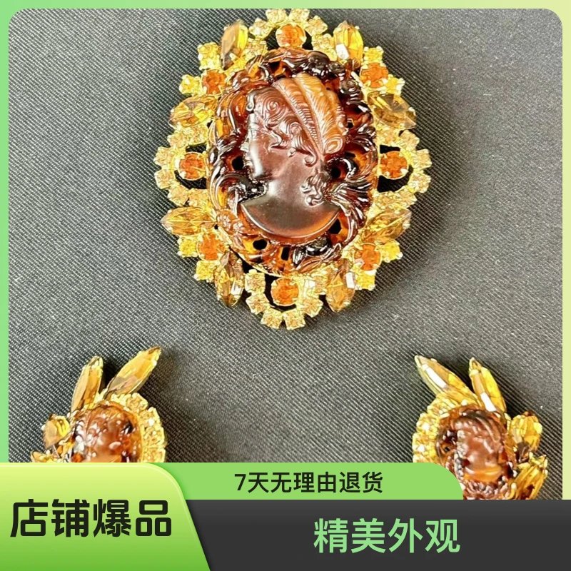 合金胸针 Juliana 手工饰品复古中古镶嵌金女王首饰彩色精美欧美