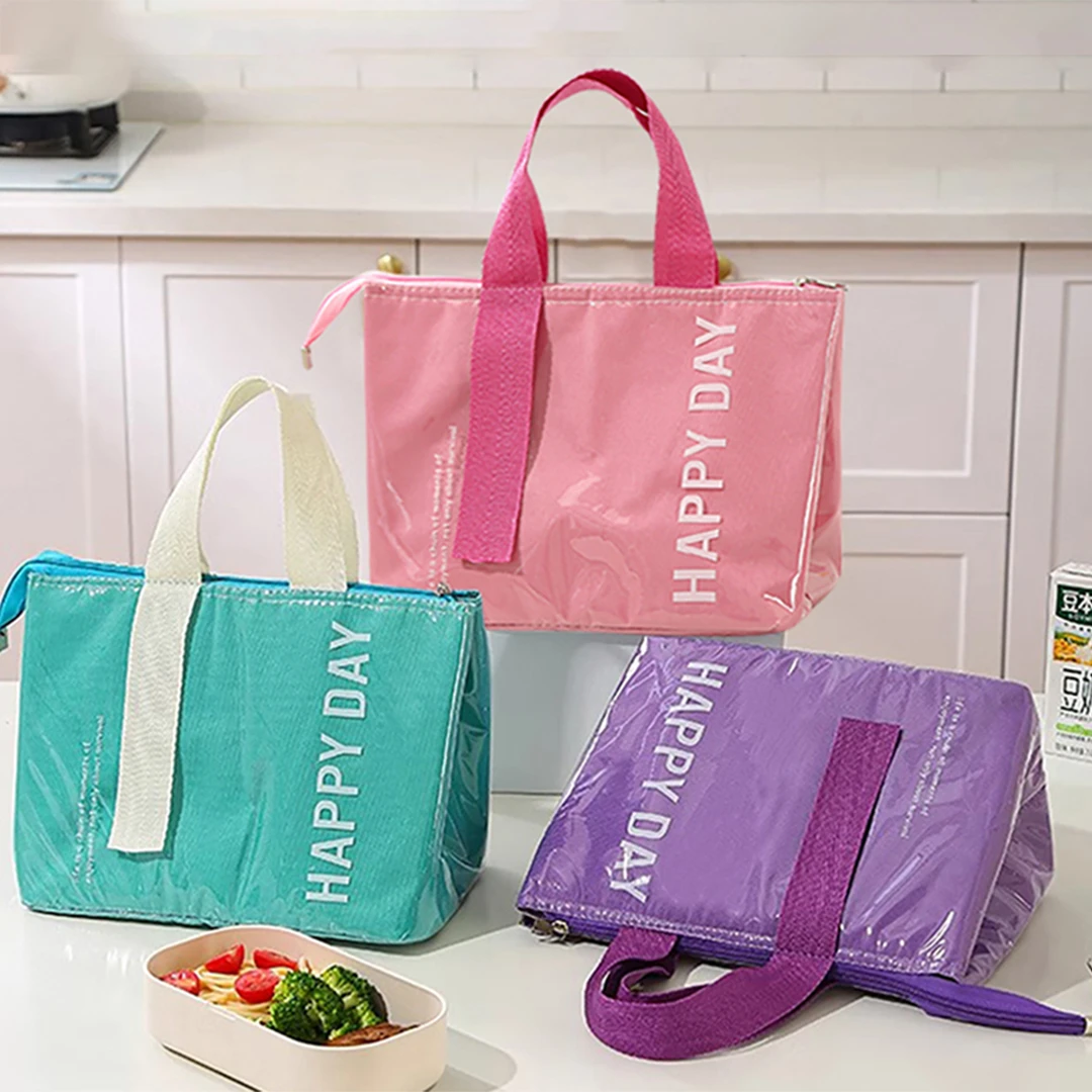 多巴胺饭盒手提袋子可爱高颜值大容量防水小学生上班族便携便当包