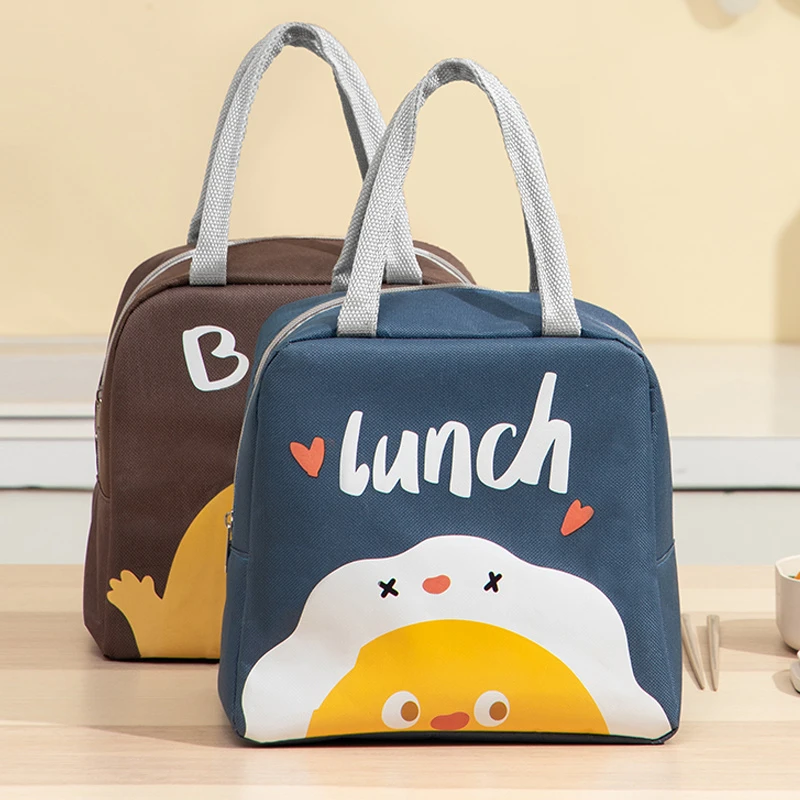 上班带饭包铝箔保温袋手提便当包加厚简约饭袋时尚外出饭盒袋子