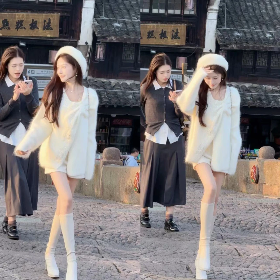 【婷婷】《白雪恋人》高品质！贵妇奶白色毛衣 WTTZ2FD666