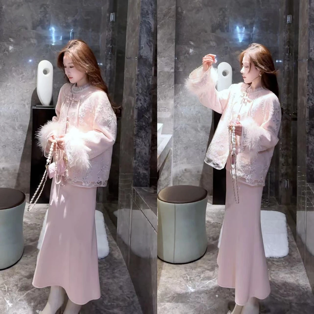 【婷婷】《金丝雀》亭台楼阁刺绣 仙气羽绒装 TTZ2FD703