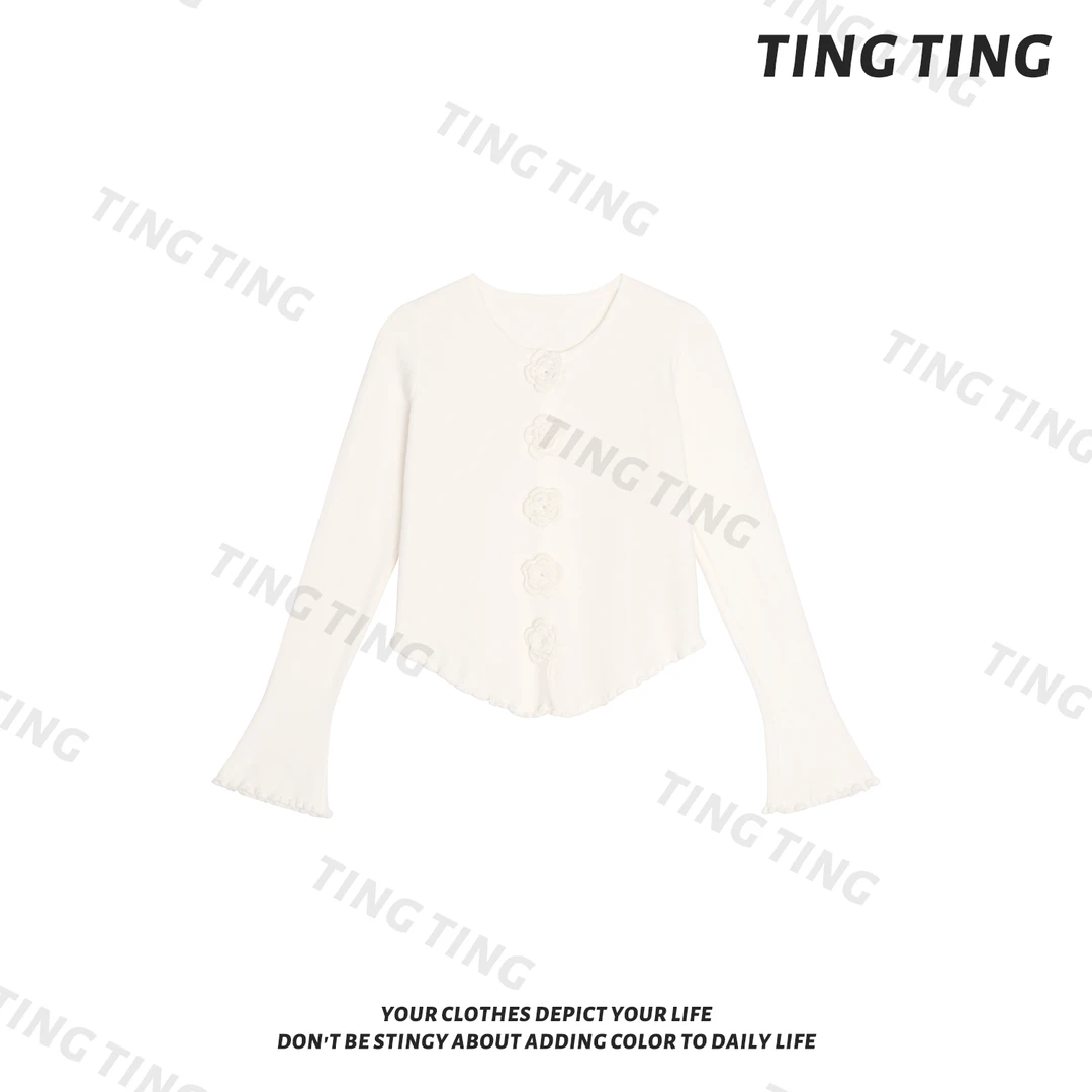 【婷婷】《玫瑰》手钩花 立体针织衫 WTTZ2FD625【Q】