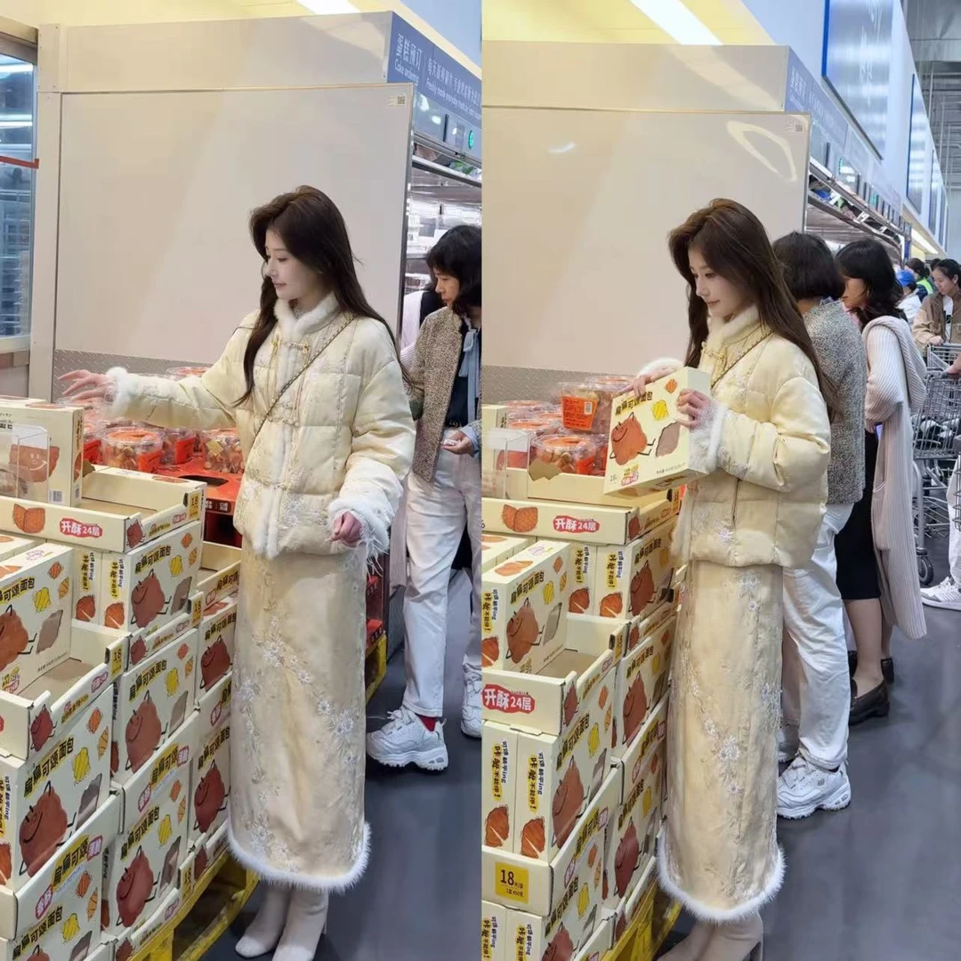 【婷婷】《拜年羽绒服》小雏菊刺绣 貂小个子羽绒服套装TTH2FD599【Q】